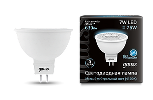 Лампа  Gauss Black LED MR16 GU5.3 7W 4100K (art 101505207)