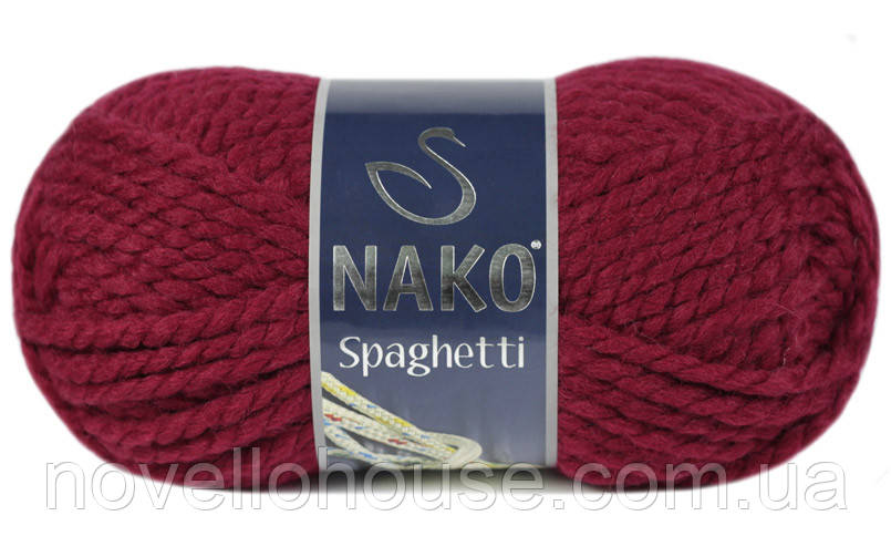 Nako SPAGHETTI ( Спагетті ) № 3630 темно-червоний (Вовна з акрилом, нитки для в'язання)