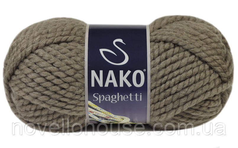 Nako SPAGHETTI ( Спагетті ) № 6577 сіро-бежевий (Вовна з акрилом, нитки для в'язання)
