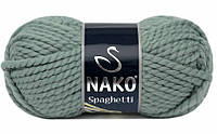 Nako SPAGHETTI ( Спагетти ) № 10937 серо-зеленый (Шерсть с акрилом, нитки для вязания)