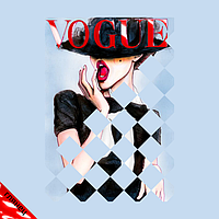 Термонаклейки на береты Vogue [Свой размер и материалы в ассортименте] Крупный, 15