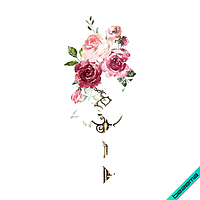 Термоперевод на ветровки Розы с ключем [Свой размер и материалы в ассортименте] Средний, 10