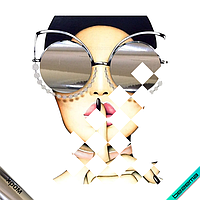 Термонаклейки зі страз на дорожні сумки Дівчина в окулярах