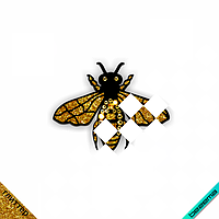 Термонашивки для бізнесу на нижню білизну Бджола [Свій розмір і матеріали в асортименті]