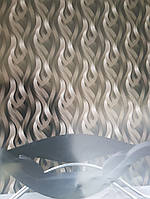 Вінілові шпалери на флізеліновій основі Ugepa Kinetic J428-08 смуги фігури коричневі сірі