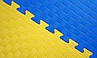Мат татамі 100*100*3 см Eva-Line Extra Quality синій/Жовтий Плетінка 100 кг/м3 (будо-мат, даянг), фото 4