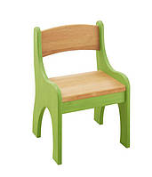 Детский стульчик Kids Eko каркас дерево бук (Mobler TM) Бук натуральный/Зеленый