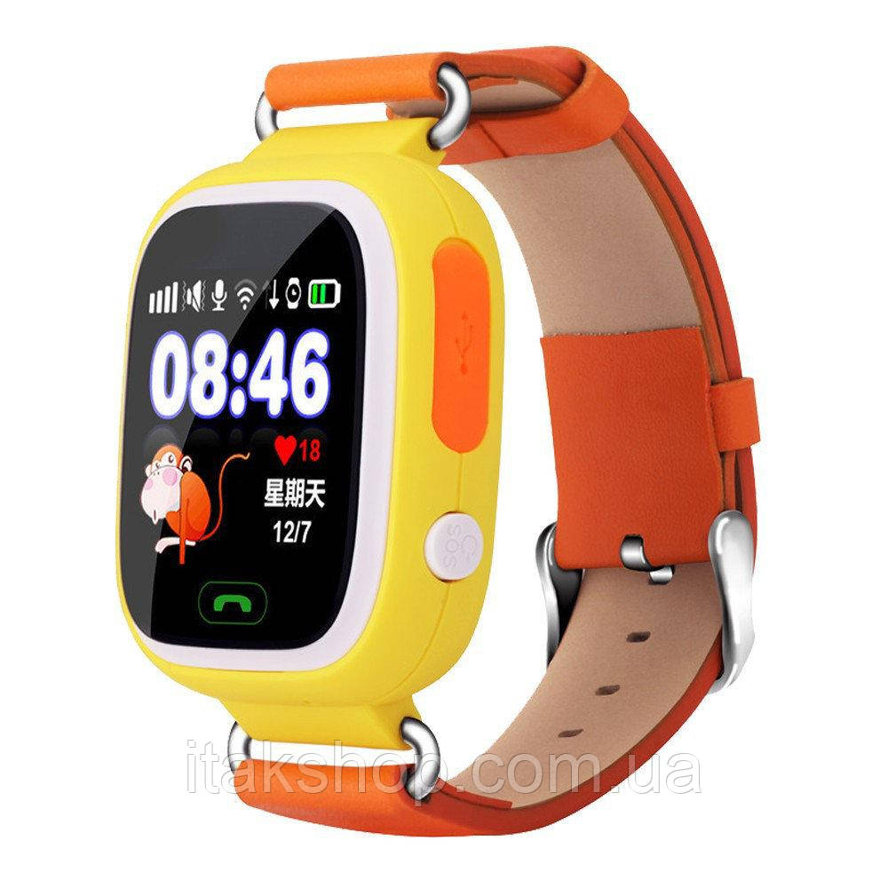 Розумні дитячі годинник Smart Baby Watch Q90 з GPS трекером Оригінал жовті (помаранчеві)