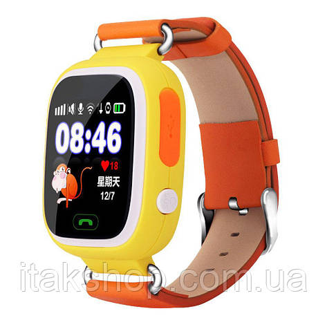 Розумні дитячі годинник Smart Baby Watch Q90 з GPS трекером Оригінал жовті (помаранчеві), фото 2