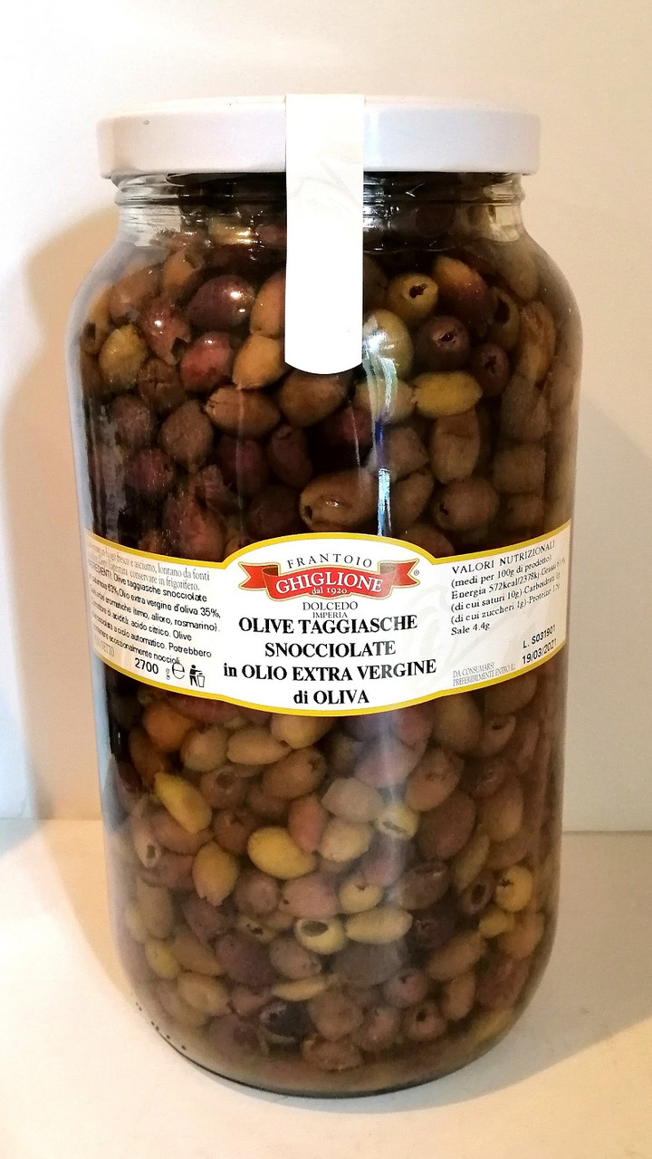 Оливки Taggiasca "FRANTOIO GHIGLIONE" без кісточки в оливковій олії 2,7 кг