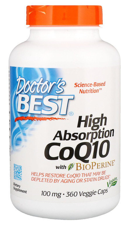 Коэнзим Q10 Doctor's Best High Absorption CoQ10  Bioperine 100mg 360 vcaps, фото 1
