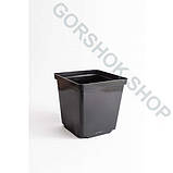 Горщик квадратний 1.9 л / 13х13х13 см для розсади та квітів * технічний пластиковий чорний горщик для рослин, фото 2