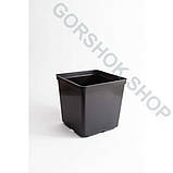 Горщик квадратний 2.7 л / 15х15х15 см для розсади та квітів * технічний пластиковий чорний горщик для рослин, фото 5