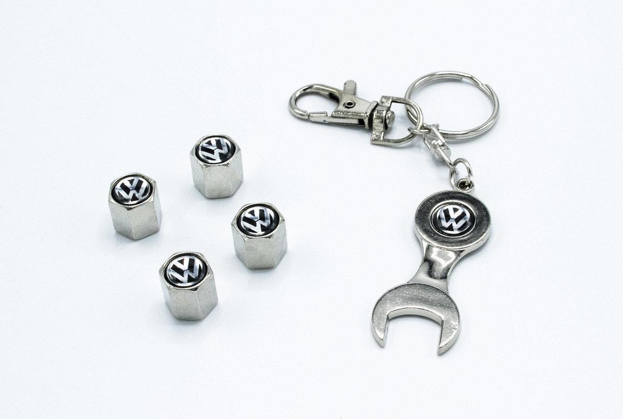 Ковпачки на ніпель з логотипом Volkswagen і брелком ключиком TIRE VALVES YX-088 логотип Фольцваген