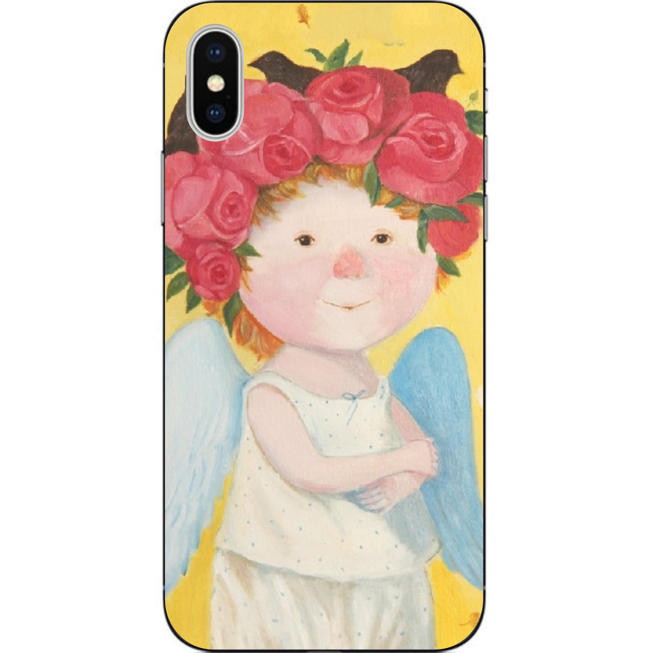 Оригинальный Силиконовый Бампер Чехол для Iphone XS с Картинкой Девочка ...
