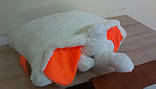 Дитяча подушка-іграшка Слонік 55 см біла з жовтогарячим, фото 6