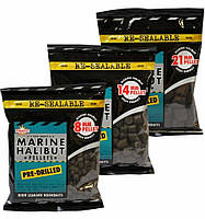 Пеллетс насадочный Dynamite Baits Drilled Marine Halibut Pellets 350 g 8 мм