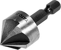 Зенкер конический по металлу HSS Ø= 20.5 мм L= 45 мм 5 резцов HEX 1/4" Yato YT-44726