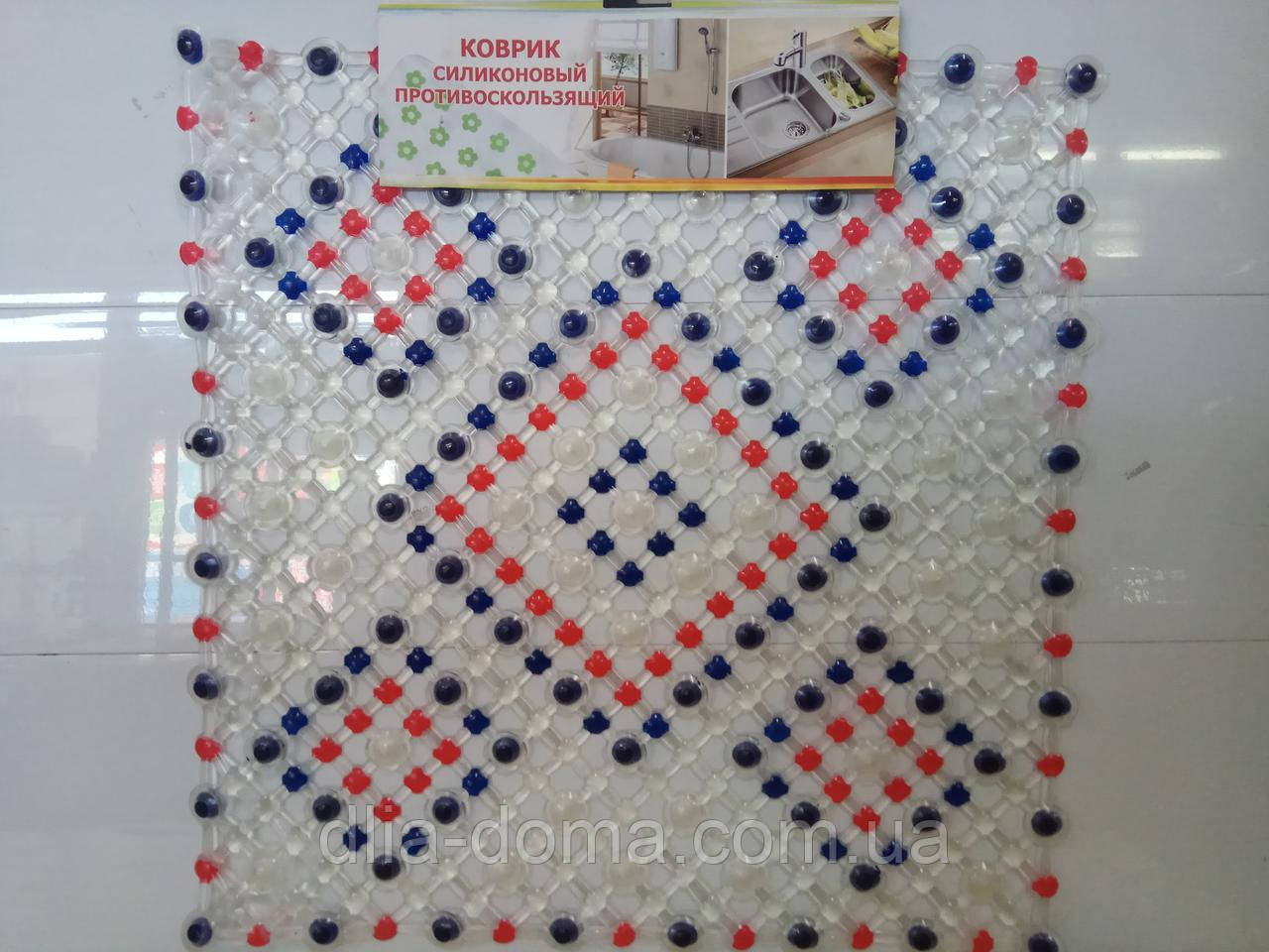 Килимок силіконовий квадрат ромбів 50х50 см у душ, фото 1