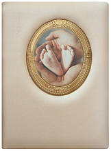 Папка-обкладинка в натуральній шкірі з тисненням і фотодруком для свідоцтва про народження "Золотий вік"