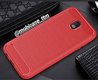 Чохол iPaky Carbon для телефона Samsung Galaxy J7 J730 2017 TPU силіконовий червоний чохол на самсунг захист