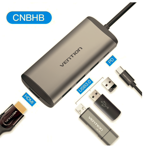 Адаптер Vention Thunderbolt 3 док-станція USB-C до HDMI USB3.0 RJ45 для MacBook samsung huawei Vention 9 in 1 Vention 5 in 1