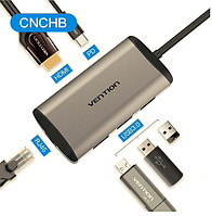 Адаптер Vention Thunderbolt 3 док-станція USB-C до HDMI USB3.0 RJ45 для MacBook samsung huawei Vention 9 in 1 Vention 6 in 1