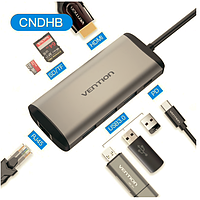 Адаптер Vention Thunderbolt 3 док-станція USB-C до HDMI USB3.0 RJ45 для MacBook samsung huawei Vention 9 in 1 Vention 8 in 1