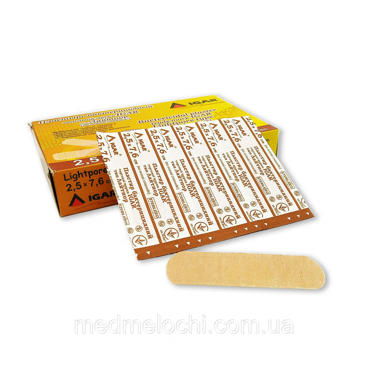 Пластир бактерицидний лайтпор 2,5 х 7,6 см Igar