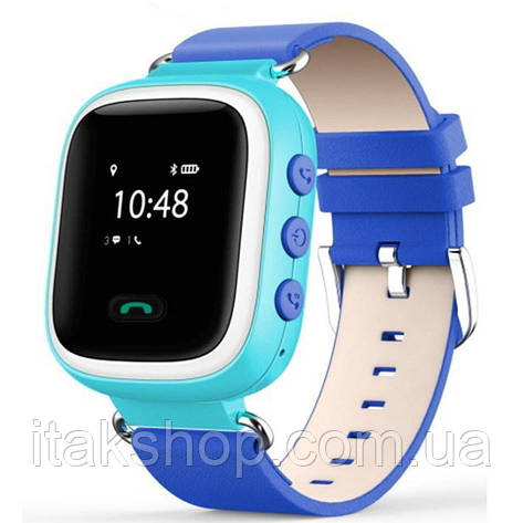 Розумні дитячі годинник Smart Baby Watch Q100 з GPS трекером Сині, фото 2