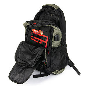 Рюкзак туристичний на 40 літрів зелений Power in Eavas 8212 міський шкільний підлітковий спортивний 50х35х25см, фото 3