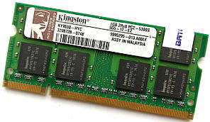 Оперативная память Kingston SODIMM DDR2 1Gb 667MHz 5300S 2R8 CL5 (KY9530-HYC) Б/У