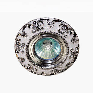 Точковий світильник під класичний інтер'єр з вензелями (хром) D-4288CR