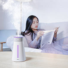 Зволожувач повітря BASEUS Slim Waist Humidifier + USB Лампа/Вентилятор Білий (DHMY-B02), фото 5