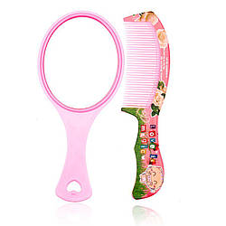 CLR-335 Дитячий гребінець з ручкою і дзеркальце (уп-12)