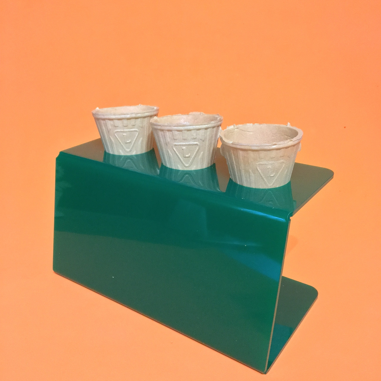 Підставка під морозиво | 3 ріжка | Зелена, фото 1