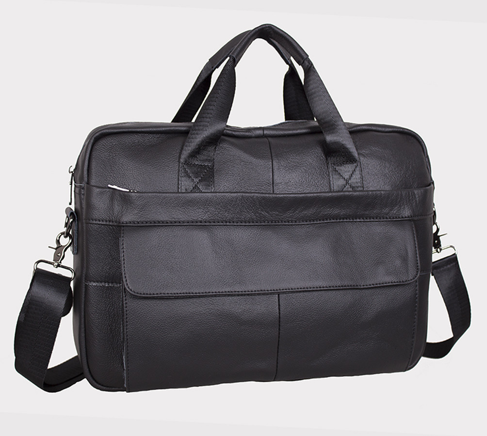 Чоловіча шкіряна сумка Dovhani R1909-1BLACK-111 Чорна