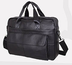Чоловіча шкіряна сумка Dovhani R1909-1BLACK-111 Чорна, фото 3