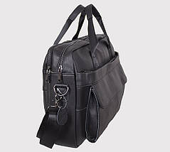 Чоловіча шкіряна сумка Dovhani R1909-1BLACK-111 Чорна, фото 5