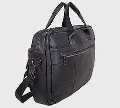 Чоловіча шкіряна сумка Dovhani R1909-1BLACK-111 Чорна, фото 6