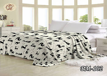 Плед з флісу Коти на сірому (220х240)