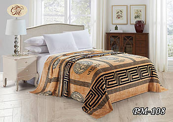 Плед з флісу Версаче золото (220*240)