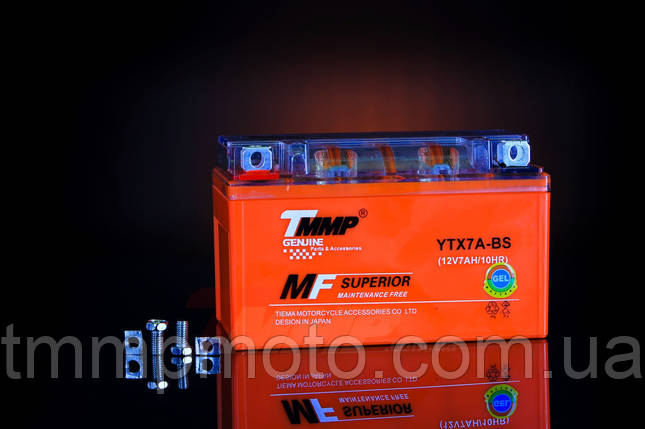 Мотоакумулятор 12v7a.h. Жовтогарячий гелевий ТММР, фото 2