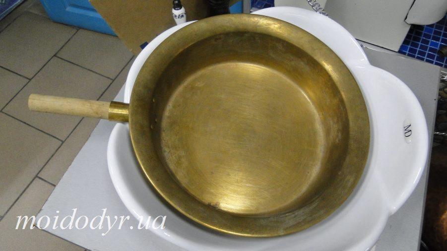 Мідний латунний таз з ручкою для приготування їжі