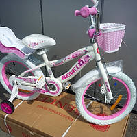 Детский велосипед 16 Benetti Luna бело - розовый