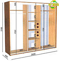 Шкаф - купе 2400х600х2100 купить в Одессе