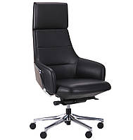 Сучасне елітне крісло для керівника шкіряне в кабінет директора, зал нарадей Dominant HB Black AMF