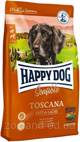 3542 Happy Dog Sensible Toscana з качкою та лососем, 12,5 кг