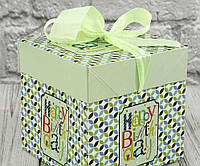 Подарункова коробка з картону зі стрічкою 10,5х10,5х10,5 см, декоративна упаковка для сувенірів