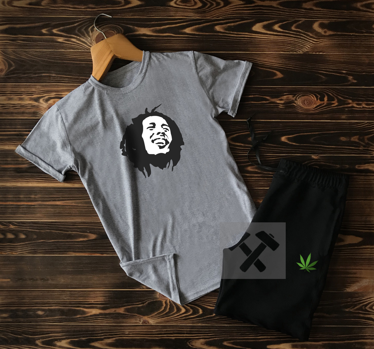 Cпортивні чоловічі шорти та футболка Bob Marley (Боб Марлі)/ Літні комплекти для чоловіків